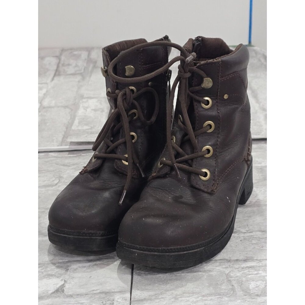 Harley Davidson Motorcycles Ankle Boots Brown Women's 6‎ Lace Up Zipper 83531